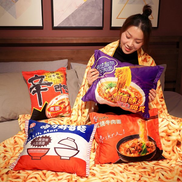 Instant noodle plush pillow