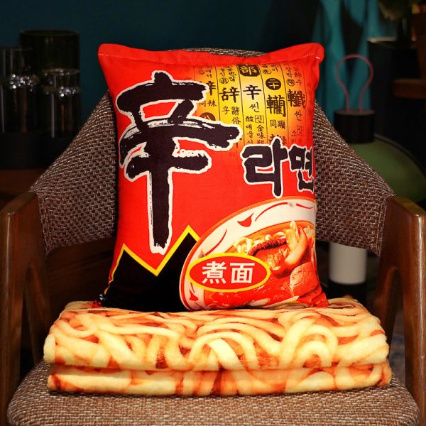 Instant noodle plush pillow