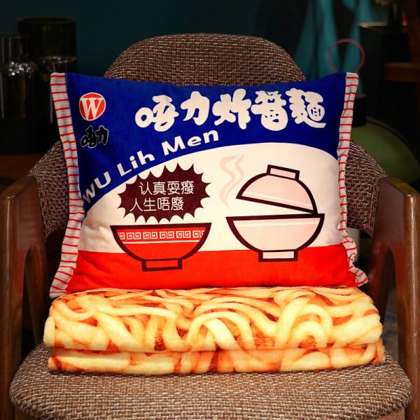 Instant noodle plush pillow