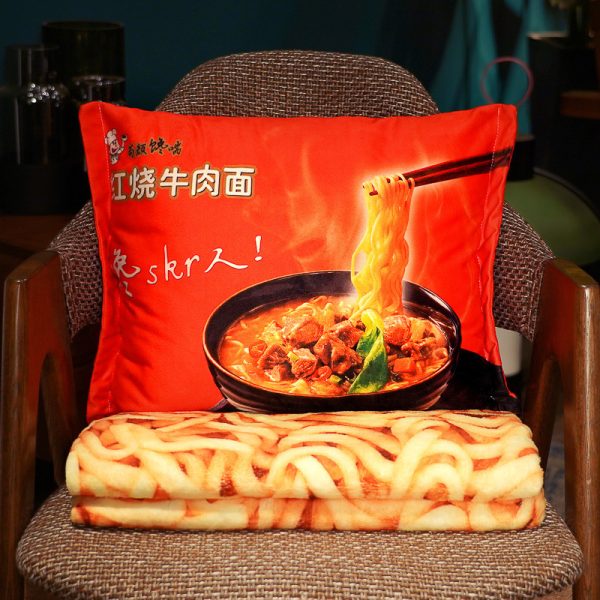 Instant noodle plush pillow