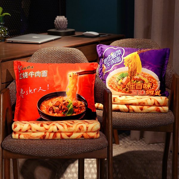 Instant noodle plush pillow